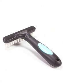 1pc Large Dog Deshedding Brush, Big Dog Grooming Rake Comb For Cleaning Loose Hair, Steel Pin Detangling Brush Pet Supplies - Multicolor - View 9