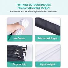 72-Inch 16:9 4K Movie Projection Screen, 16:9 High Definition Foldable Portable Wrinkle-Resistant Double-Sided 72-Inch Indoor/Outdoor Projection Screen, Suitable For Home, Party, Office, Classroom And Other Occasions. - Multicolor - View 4