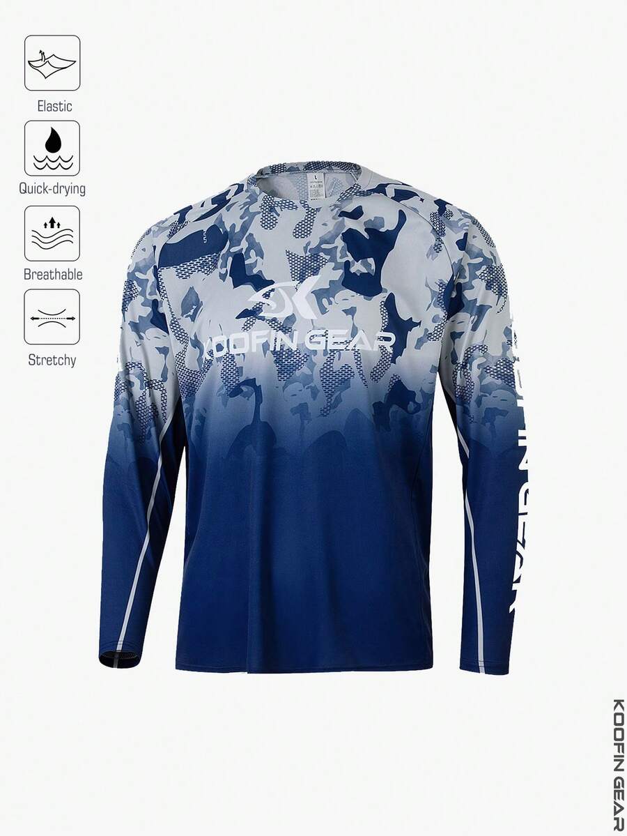 男友风格男士高性能钓鱼服钓鱼衬衫长袖防紫外线速干运动衫轻便透气