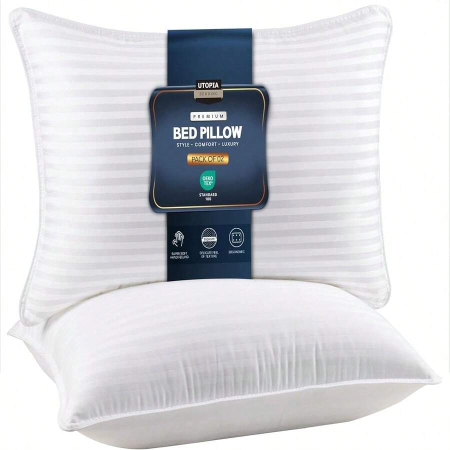 Queen Size Bedding Set for Sleeping - Hotel Quality, Comfortable for Back, Stomach or Side Sleepers - Blanco - Ver 1