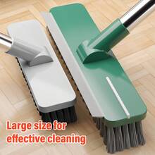 Cepillo de limpieza multiusos para piso y pared, cepillo de limpieza para baldosas de baño con raspador, cepillo de limpieza con mango largo, cepillo para piso, sin rincones muertos, artículos de limpieza, herramienta de limpieza - Multicolor - Ver 9
