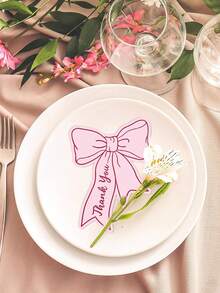 10/20/50pcs Pink & Blue Bow Thank You Cards,Bowknot Small Business Cards Thank You Notes Suitable For Business, Weddings, Anniversaries, Parties, Baptisms, Graduations, Holidays, Birthdays, Thanksgiving, Teacher's Day, And More To Express Gratitude To Guests, Friends, And Family - Multicolor - View 7