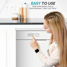 1 thanh trượt chỉ báo độ sạch/bẩn máy rửa chén từ tính, dấu hiệu độ sạch/bẩn từ tính, nam châm chỉ báo độ sạch/bẩn, phụ kiện tấm chỉ báo độ sạch/bẩn máy rửa chén, dễ đọc, nam châm mạnh - Bạc - Xem 4