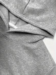 [Unisex Fleece Hoodie] Unisex Light Fleece Hoodie - Wolf Silhouette & "SCHUTZHUND" Print, Stylish Casual Wear, Comfortable & Cozy, Eye - Catching Graphic Design - Gris - Ver 3