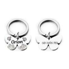 Personalized Butterfly-Shaped Pendant, Dog ID, Free Engraving Of Pet Name And Number, Zinc Alloy, Anti-Loss