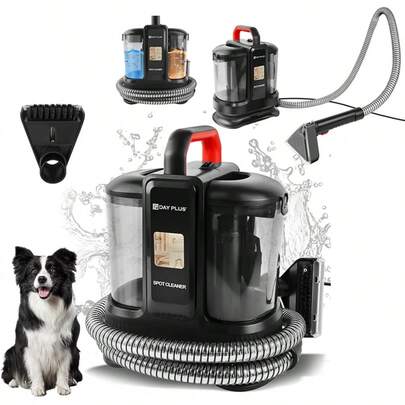 Vandise 500W Portable Dual Tank (Clean/Dirty Water) Spot Cleaner, Handheld Carpet Upholstery Cleaner For Car Seats, Pet Stains, Sofa Floor Mattress