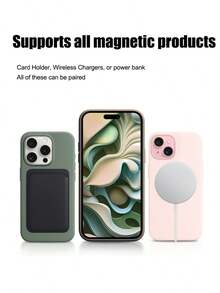 VRNOEI Funda magnética de moda para teléfono, compatible con 16/15/11/13/12/14/17 Pro Max, compatible con 17 Air/14/15/16 Plus, admite carga inalámbrica, accesorios para teléfono - Naranja - Ver 7