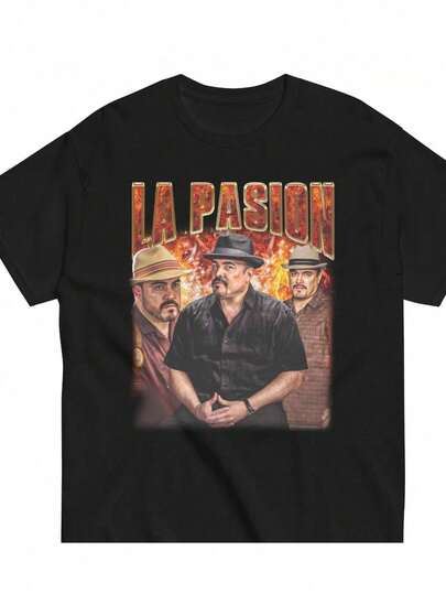 Camiseta gráfica vintage de los 90 de la serie de televisión Dexter para hombres - Diseño de personaje de Angel Batista y La Pasión - Ropa retro para fanáticos de dramas de crimen, camiseta negra casual de cuello redondo con el logo de la colección Dexter, regalo perfecto para fanáticos, atuendo casual, lavable a máquina, comodidad para todas las estaciones, estampado geométrico, ajuste regular, inspirado en la icónica serie de televisión