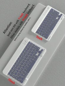 可拆卸无线蓝牙键盘保护套，兼容 iPad，内置 150mAh 电池和 Apple Pencil 收纳槽，兼容 iPad Air 第五代 (2022)、第四代 (2020)、第六代 (2024)、9.7 英寸、第七/八/九代、10.2 英寸、10 英寸，紫灰色 - 紫灰色 - 查看 10