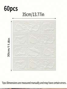 砖纹墙贴，自粘防水易清洁，防震隔音，现代风格，适用于客厅、卧室、电视背景墙、DIY装饰、墙面翻新，提升空间格调！适用于生日、周年纪念日、情人节、圣诞节、婚礼等各种场合。也适用于返校季、毕业季、万圣节、圣诞节、国庆节派对、聚会、教师节礼物等。 - 白色 - 查看 14