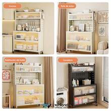 Estantería metálica para cocina con puertas correderas, disponible en dos tamaños. Estantería de acero al carbono resistente al óxido con soportes y ruedas. Los paneles perforados facilitan la organización personalizada de electrodomésticos, utensilios de cocina y almacenamiento de alimentos. Diseño a prueba de polvo. - Negro - Ver 9