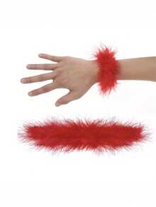 8 colores de anillos de plumas, decoraciones de mano con plumas, 1 brazalete de plumas, accesorios de vestuario para mujer de estilo bohemio con plumas artificiales, pulsera de plumas para disfraz del Día de San Valentín, accesorios para actuaciones de canto y baile, carnaval y cosplay - Multicolor - Ver 4