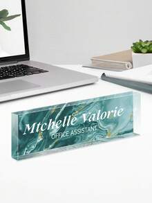 1pc Customized Acrylic Desk Name Plate, 20 Styles Available, Personalized Text, Employee Appreciation Gift For Teachers, Colleagues, Nurses, Managers - Multicolor - View 13