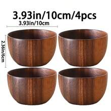 1/2/4/8 piezas Cuencos de madera de acacia con forma de calabaza hechos a mano - Cuencos redondos de madera para ensalada/aperitivos para palomitas, pasta, caramelos, cereales, crema de coco, aperitivos, cocina, diseño rústico, platos de madera hechos a mano, platos para salsa de inmersión 8cm/12.5cm/14cm/16cm