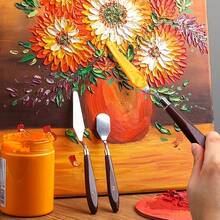 Professional Painting Palette Knife Set, 7 Piece Stainless Steel Blades With Wood Handles, Numbered 1-5 Plus 2 Classic Style - 7pcs - View 7