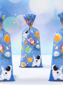 25/50/100个宇航员礼品袋，宇航员主题生日礼品袋，礼品包装，DIY包装用品，礼品包装用品，包装袋，派对礼品，生日礼物，礼品包装，派对装饰，家居装饰，房间装饰，桌面装饰，婴儿派对装饰，男生日礼物，生日礼物，厨房包装袋，糖果袋 - 藍色太空太空人 - 查看 6