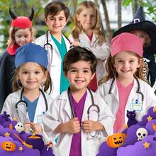 Conjunto de Disfraz de Médico para Niños, Conjunto de Disfraz de Juego de Rol para Niños, Bata Larga de Médico, Uniforme de Laboratorio para Niños, Traje de Espectáculo.Bata Laboratorio Niño y Niña, Bata de Doctor para Infantil Niño, Bata Blanca Laboratorio Escolar de Algodón 3 Años A 12 Años, Juego de Rol, Disfraz de Halloween - Blanco - Ver 8