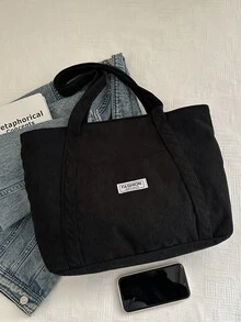 Women's Fashionable And Casual Tote Bag, Large Capacity Corduroy Handbag, Lightweight And Durable Outdoor Handbag, Spacious And Versatile, Zipper Closure, Polyester Lining, Suitable For Autumn And Winter Travel, Shopping And School, Perfect For Daily Commuting, Foldable, Solid Color And Simple Design, Suitable For Women's Work And Casual Occasions. - Multicolor - View 7