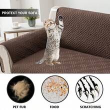 XM-Mirelitho 1PC Water-Repellent Quilted Sofa Cover Comfortable Non-Slip Fabric Hand-Washable And Machine-Washable Pet-Resistant And Anti-Scratch Anti-Dirty Integrated Sofa Cushion Suitable For 1/2/3-Seater Living Room Bedroom Restaurant Hotel Home Decoration Sofa Cushion - Cà phê nâu - Xem 5