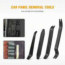 4 PCS Auto Trim Removal Tool Kit No-Scratch Tool Kit For Car Audio Dash Window Molding (Black) - Black - View 4
