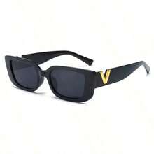 1 New Fashion Glasses, High-End Unique Double Bridge Design, Simple And Light Luxury Style Women's Glasses - màu đen - Xem 7