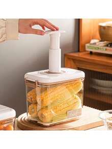 1个大容量食品真空储物盒密封保鲜盒食品分配器透明储物容器带真空泵厨房 - 彩色 - 查看 5