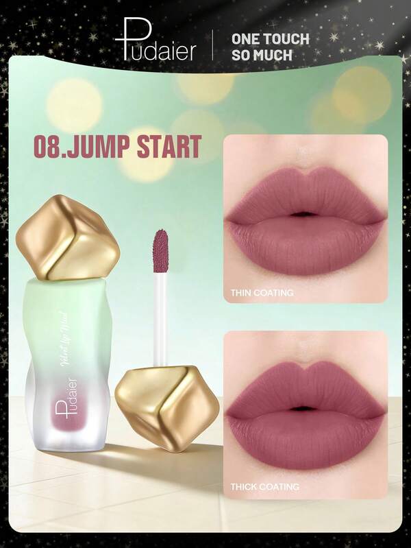 Pudaier 12 لون من طلاء الشفاه المخملي المطفي بلون البشرة - طويل الأمد مقاوم للماء لا يترك بقع، سلس وسهل الاستخدام، مستحضرات تجميل العناية الشخصية