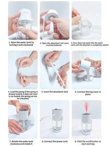 1pc Rotating Starry Sky Air Humidifier & Aroma Diffuser, 280ml, Compact & Quiet, Suitable For Women's Skincare Hydration, Bedroom, Car And Home Humidification, No Battery Required