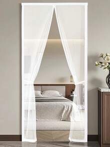 Puerta de pantalla magnética de alta resistencia - Auto sellado, entrada sin manos, protección contra insectos, amigable con mascotas y niños, malla de nailon fácil de limpiar para varios estilos de habitaciones, puerta de mascotas | Cierre magnético | Instalación fácil, puerta de pantalla - Blanco - Ver 6