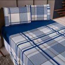 4-Piece Sheet Set, 100% Cotton Percale, Single, Double, Queen, King Sizes - 海軍象棋 - 查看 2