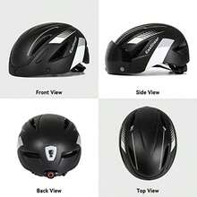 Adult Bicycle Helmet with Magnetic Feature and Rechargeable Rear USB Light for Mountain and Road Biking - Negro Blanco - Ver 3