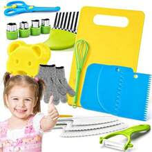 18 Piezas Juego de Cocina para Niños Juego de Herramientas de Cocina Montessori para Niños Cocinas de Juguete para Niña y NiñoConveniente y duradero, favorito para niños - Multicolor - Ver 2