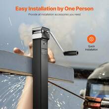 Gato de remolque  con montaje en tubería soldable, giratorio, 8000 lb, 15" de recorrido - Negro - Ver 3