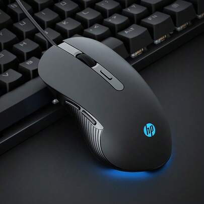 HP 有线鼠标，原装惠普M280鼠标，静音/有声版本可选，RGB灯效，四档速度调节，12000 DPI低延迟游戏鼠标，适用于办公/游戏/工作，全新惠普M280台式机及笔记本鼠标