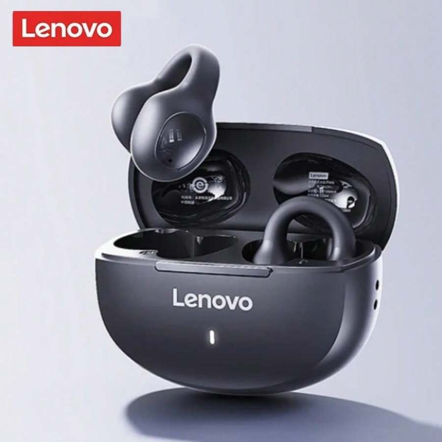 Lenovo EA420 Bluetooth Wireless Earbuds TWS U-Shaped Ear Clip Type Earphone Bluetooth 5.4 Touch Control Long Battery Life With Mic - Black - View 1