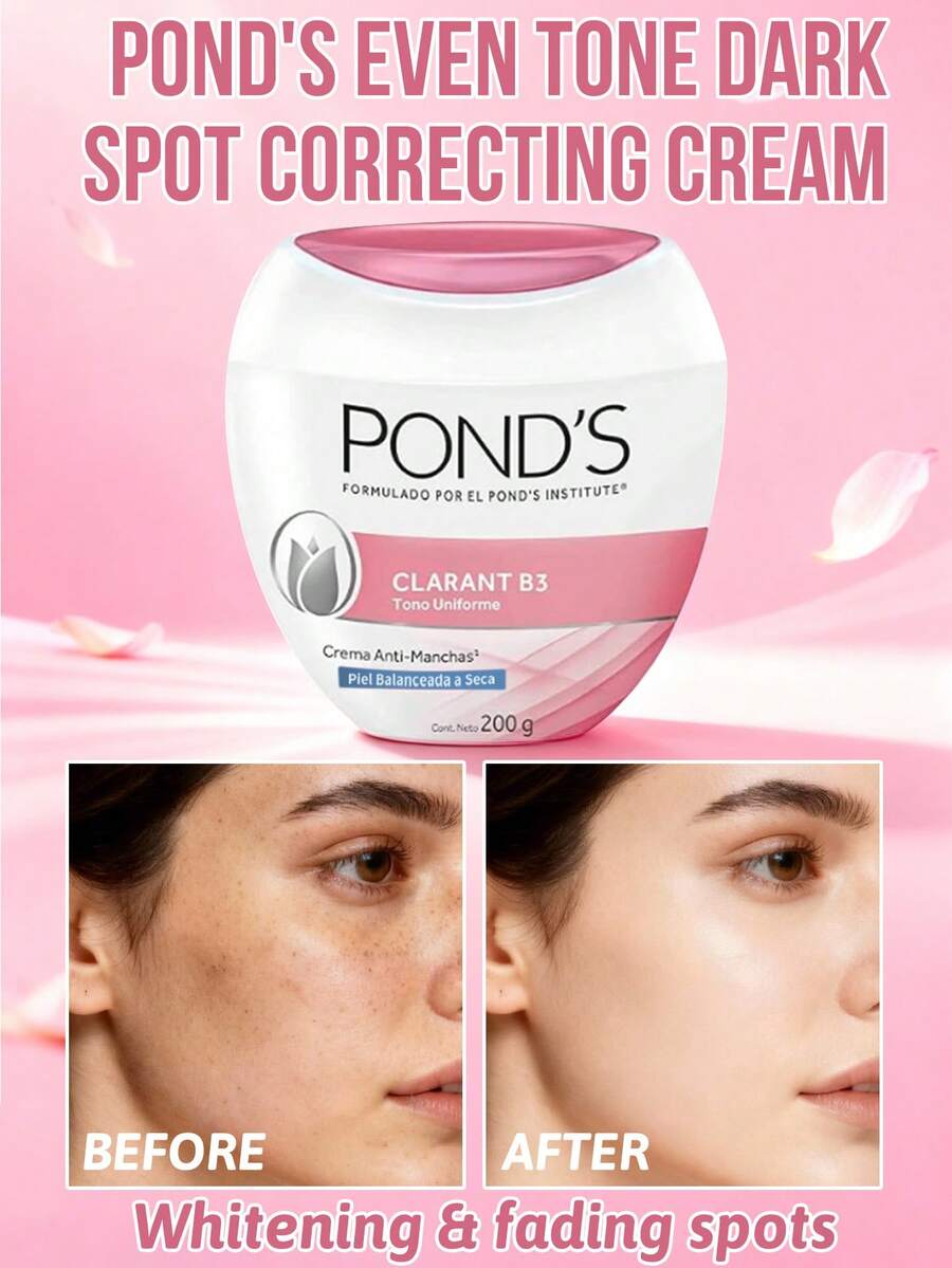 Pond's 旁氏无瑕亮白霜，200克，2-4周淡化色斑，减少色素沉着，舒缓干燥，均匀肤色，锁住营养，提亮暗沉，长效保湿，轻盈配方，蕴含双重维生素B3+C，经皮肤科医生测试，深层滋润。 - Whitening&fading spots - 查看 1