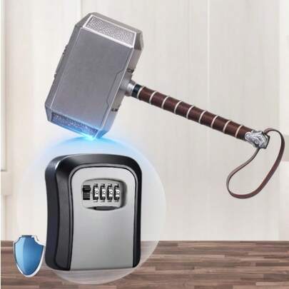 Outdoor Flip-Top Key Lock Box, Waterproof Wall-Mounted Metal & Plastic Key Storage With 4-Digit Resettable Combination Access, Super Secure Key Hider With Protective Cover, Upgraded Large Capacity Password Box, Suitable For House/Car Keys, ID Cards, Perfect For Home, Outdoor, Garage, Office, Hotel, Emergency, Travel And Renovation Safety, No Power Required