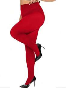 1 Quần legging nữ cỡ lớn, Quần legging 80D màu trơn mờ, Chất liệu sợi Polyester mềm mại, Có thể giặt tay, Có nhiều màu sắc, Quần bó cạp cao, Phù hợp với phụ nữ cỡ lớn. - Nhiều màu - Xem 7