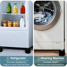 8 piezas Elevadores ajustables para muebles de 1-3 pulgadas con base de goma antideslizante, para cama, sofá, mesa, gabinete, organizadores ahorradores de espacio para dormitorio, sala de estar, oficina, resistentes y duraderos, fácil instalación, artículos esenciales para el hogar - Negro-2 - Ver 5