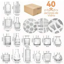Juego de 40 Jarrones de Vidrio Transparentes para Centros de Mesa Floreros Decorativos para Mesa con Diseño Clásico Floreros de Cristal para Bodas/Eventos/Hogar 40 Transparente - Transparente - Ver 3