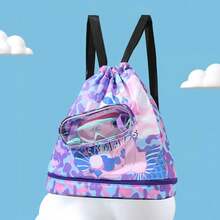 1pc Cartoon Printed Swimming Bag - Waterproof Dry-Wet Separation Backpack, Swimming Gear Organizer, Beach Drawstring Storage Bag & Toiletry Pouch
