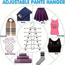 6-Tier Metal Skirt Hanger Organizer With 360° Rotating Hooks - Clothing Storage Solution For Pants And Skirts, Closet Organizer | Modern Metal Surface | 360 Degree Rotating Hooks, Skirt Organizer, Clothes Hanger - Multicolor - View 3