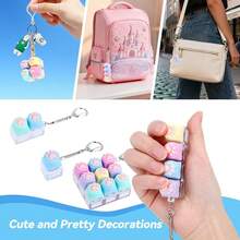 可爱可按压猫爪键帽钥匙扣减压玩具 - 通勤、办公桌、校园、旅行必备，随时随地缓解压力 | 粉彩机械键盘键帽吊坠迷你包包挂件 | 圣诞节、万圣节、情人节、生日、复活节、毕业典礼、新年礼物，送给爱猫人士和键盘爱好者 - 彩色 - 查看 4