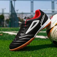 2025新款男女童足球鞋，草地防滑足球鞋，比赛训练两用鞋 - 黑色 - 查看 4