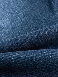 Jeans rectos de lavado oscuro clásicos para niño, vuelta al colegio en verano/otoño - Gris Oscuro - Ver 12