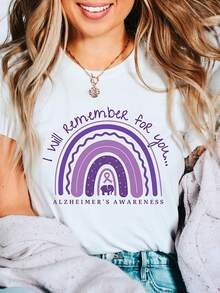 Camiseta de concienciación sobre el Alzheimer, camiseta de concienciación sobre el Alzheimer, camiseta unisex de concienciación sobre la salud. - Blanco - Ver 1