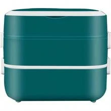 PZW Lunch Heater 6 in 1 Electric Lunch Box Insulated Food Heater with White Porcelain Liner Large-Capacity Self Heating Box for On-The-Go Travel White Mechanical2537 - como en la foto - Ver 2