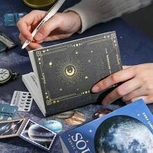 宇宙神秘暖心礼盒，ins风文具套装，复古美学胶带，贴纸，太空行星主题素材，笔记本 - 彩色 - 查看 3
