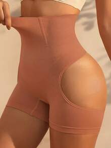 1件粉色高腰收腹塑身裤，显瘦提臀，大码，时尚春季款 - 粉色 - 查看 2