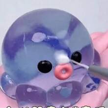 1 pieza Juguete suave y rebotoso de pulpo transparente y lindo para aliviar el estrés: Juguete apretable portátil, ideal para relajarse en el escritorio y de viaje, adecuado para adolescentes de 14+ años - Multicolor - Ver 9